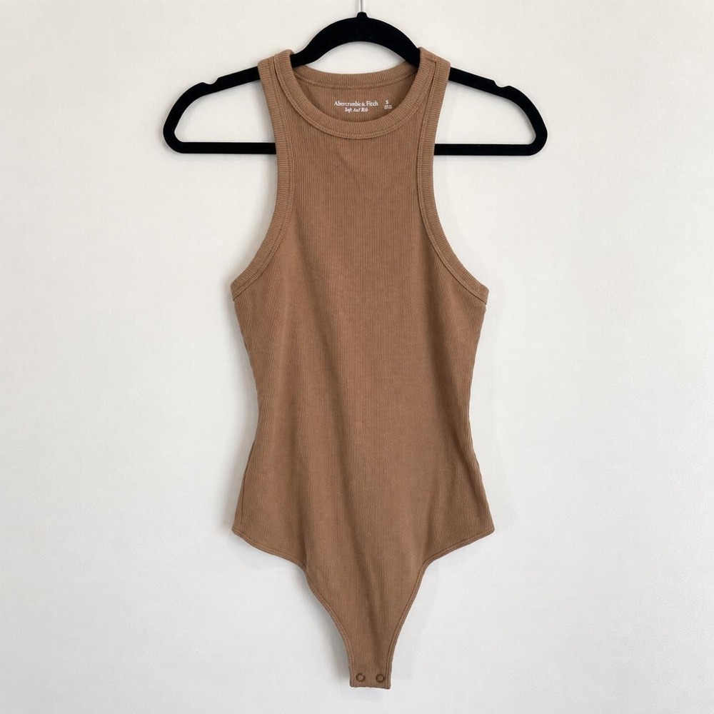 Abercrombie & Fitch Brown Ribbed Bodysuit — Small